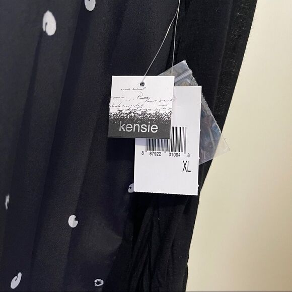 Kenzie Mixed Media Dot Print Collared Blouse - Picture 7 of 7